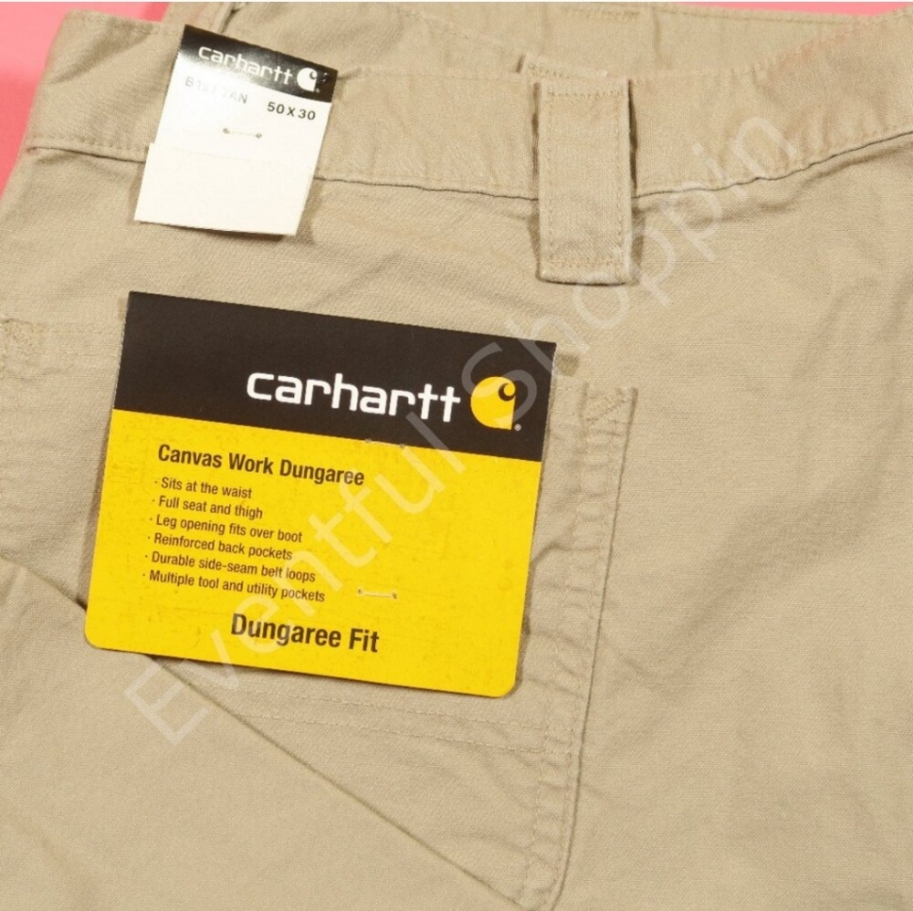Carhartt Classic Canvas Work Dungaree Pants in Tan Size 50